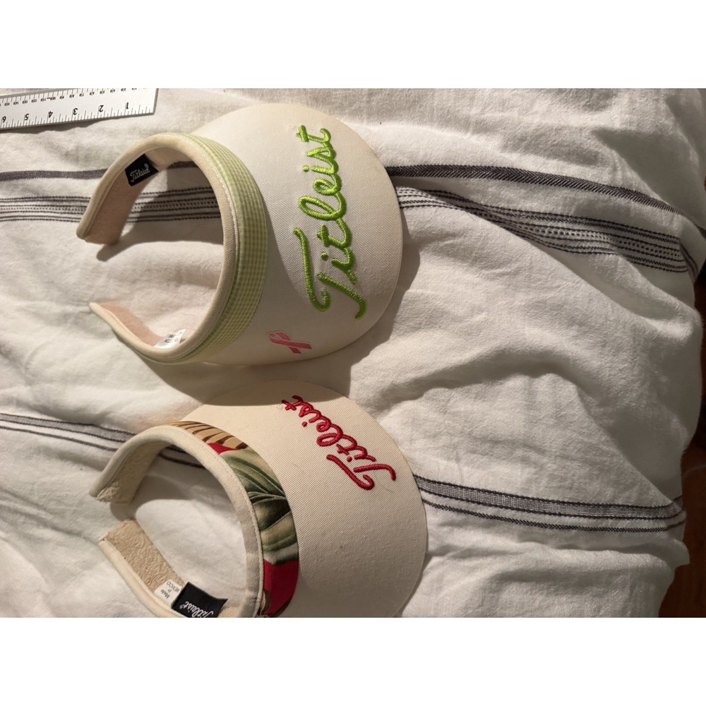2 Titleist Golf Visor Breast Cancer Awareness Women Pink Ribbon Logo & Hawaiian